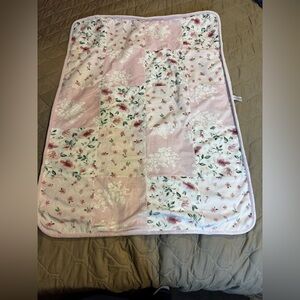 Modern Moments By Gerber Blanket Pink Patchwork Quilt Floral Textures Sherpa